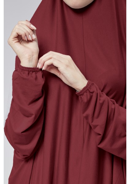 Kadın Iki Parça Namaz Elbisesi Başörtülü Organik Pamuklu Lastikli Kolu Kaymaz Etek Penye Tesettür indirimleri
