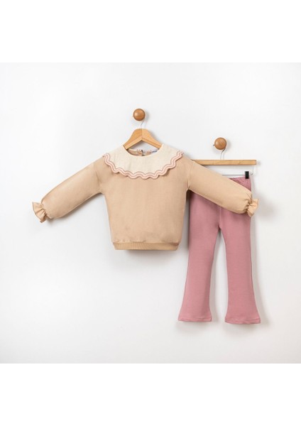 Kız Çocuk Nakış Yakalı Alt-Üst Takım