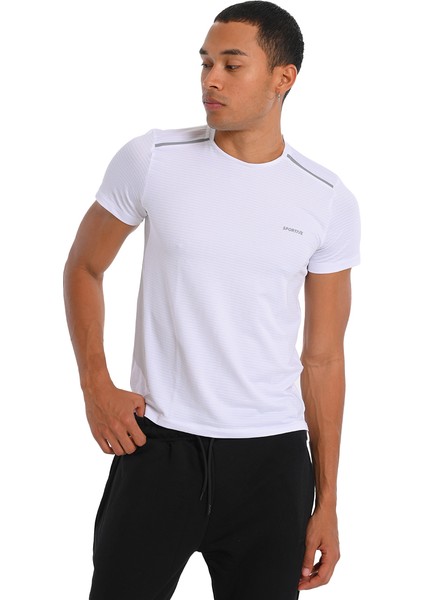 Conforto3 Erkek Beyaz Koşu T-Shirt 24KE013-BYZ
