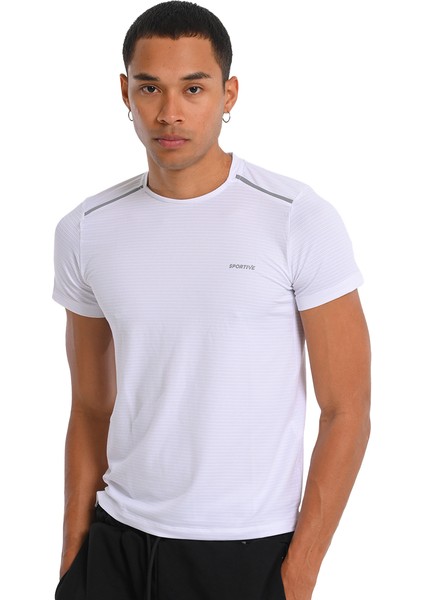 Conforto3 Erkek Beyaz Koşu T-Shirt 24KE013-BYZ fırsatları