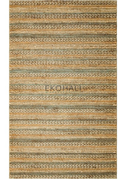 Netra Koleksiyonu Jüt ile Üretilen El Dokuma Sisal Kilim S-1103 Grey Multy Xw