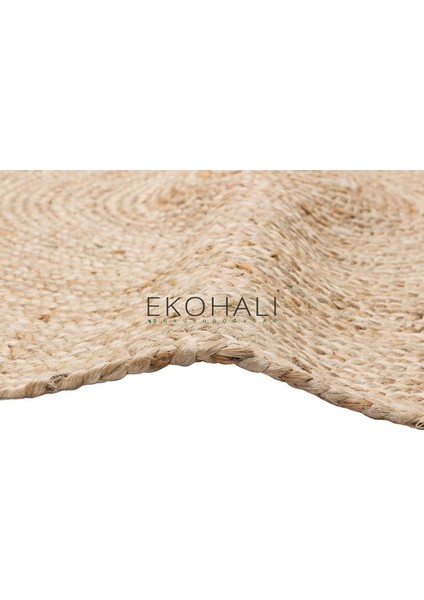 Juno Koleksiyonu Jüt ile Üretilen El Dokuma Sisal Kilim Ech 01R Natural