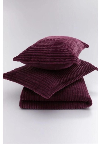 Merinos Modern Line Tek Kişilik Battaniye Seti Bordo