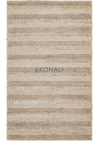 Netra Koleksiyonu Jüt ile Üretilen El Dokuma Sisal Kilim S-1410 Silver Xw