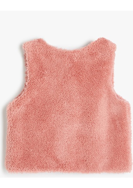 V Yaka Cep Detaylı Peluş Yelek fiyatları