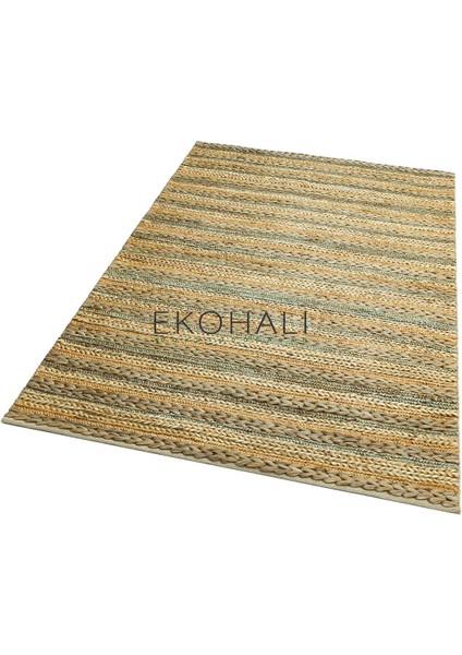 Netra Koleksiyonu Jüt ile Üretilen El Dokuma Sisal Kilim S-1103 Grey Multy Xw