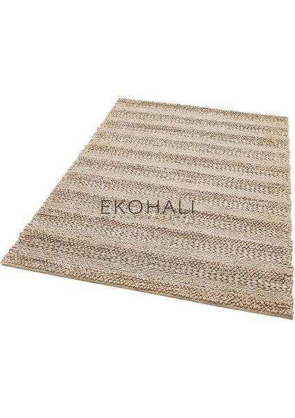 Netra Koleksiyonu Jüt ile Üretilen El Dokuma Sisal Kilim S-1410 Silver Xw