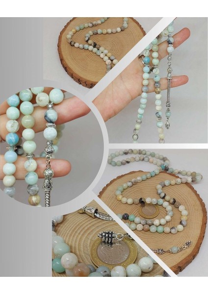 Amazonit Taşı 99LUK Tesbih 8mm (4437)