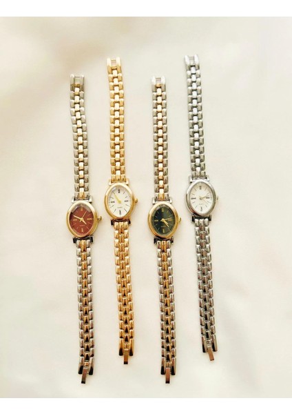 Retro Quartz Minimal Metal Kordon Vintage Kadın Kol Saati Gümüş