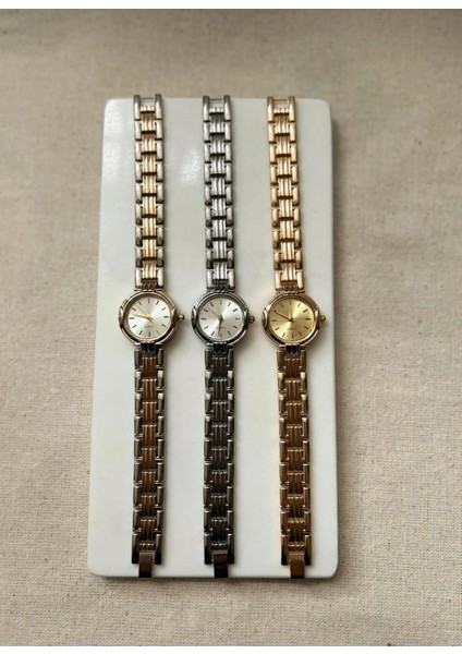 Retro Quartz Minimal Metal Kordon Vintage Kadın Kol Saati Renkli