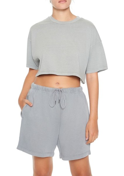Yuvarlak Yaka Crop T-Shirt fiyatları