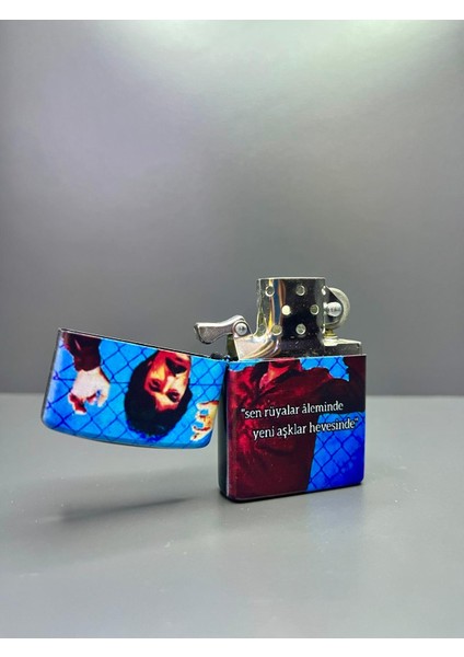 Zippo Model Lazer Baskı Benzinli Metal Çakmak