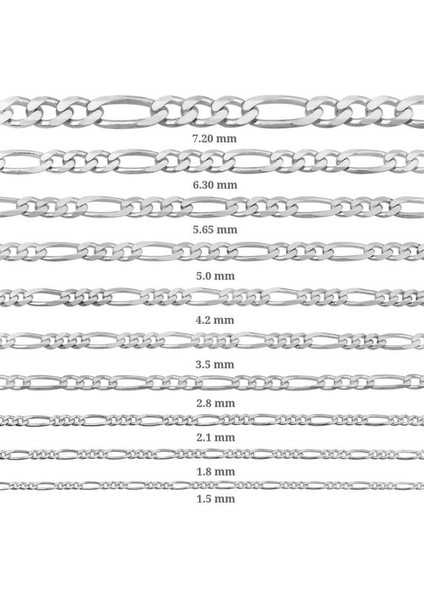 Gms 1.50 mm Figaro Gümüş Zincir - 0.40 Mikron