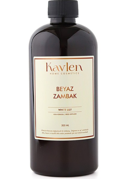 Beyaz Zambak Yedek Çubuklu Oda ve Ortam Kokusu Yedek Dolum Şişesi 500 ml