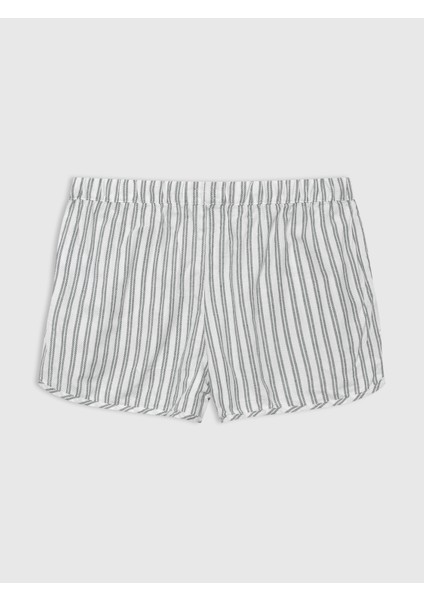 Kadın Yeşil Desenli Flannel Şort
