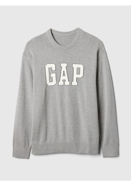 Erkek Gri Gap Logo Relaxed Intarsia Kazak fiyatları