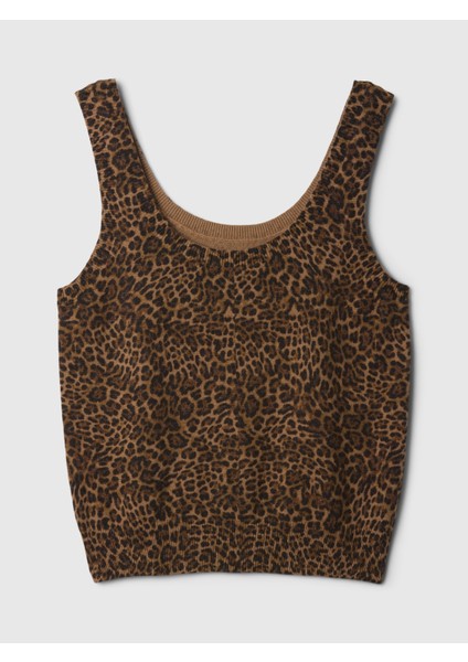 Kadın Kahverengi Cashsoft Crop Bluz