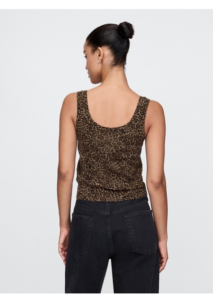 Kadın Kahverengi Cashsoft Crop Bluz