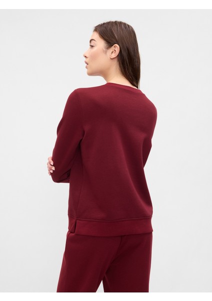 Kadın Bordo Gap Logo Relaxed Fleece Sweatshirt