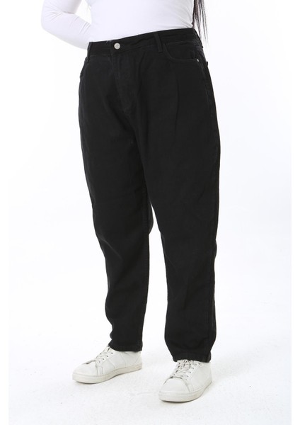 Kadın Büyük Beden Siyah Yüksek Bel 5 Cepli Kot Pantolon 65N38441 modelleri