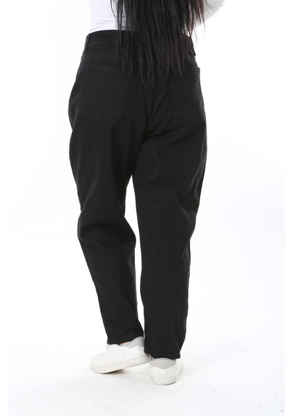 Kadın Büyük Beden Siyah Yüksek Bel 5 Cepli Kot Pantolon 65N38441 fırsatları