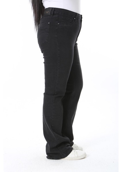 Kadın Büyük Beden Siyah Yüksek Bel 5 Cepli Likralı Kot Pantolon 65N38445 fiyatları