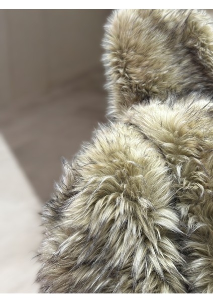 Zp Ithal Rakun Desen, 1500 Gr Highend Peluş Kumaş, Yapay Kürk Yüksek Kalite 50x150 Cm Ev Tekstili