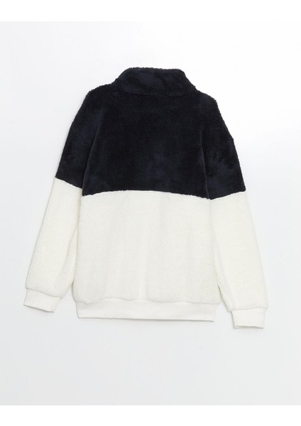 Xsıde Dik Yaka Uzun Kollu Renk Bloklu Pelüş Erkek Sweatshirt fiyatları