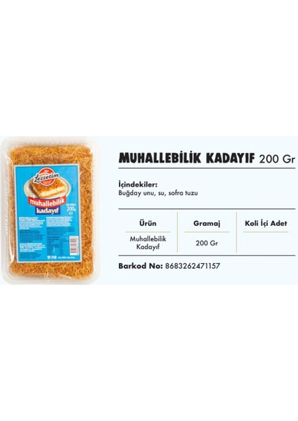 Muhallebilik Kadayif 200GR Dubai Çikolatası Icin fiyatları