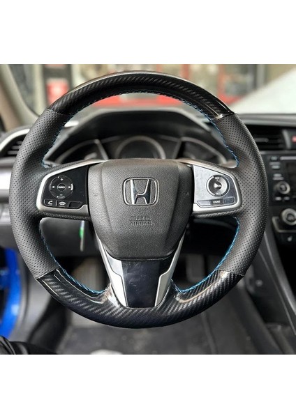 Honda Civic Fc5 Araca Özel Direksiyon Kılıfı (5d Kristal Karbon Soft Nokta)