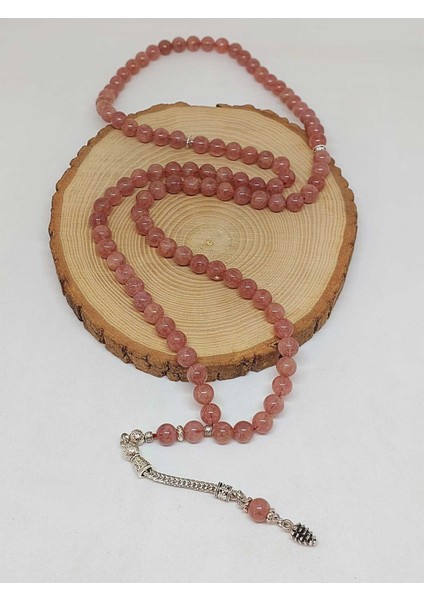 Çilek Kuvars Taşı 99LUK Tesbih 8mm (9778) fırsatları