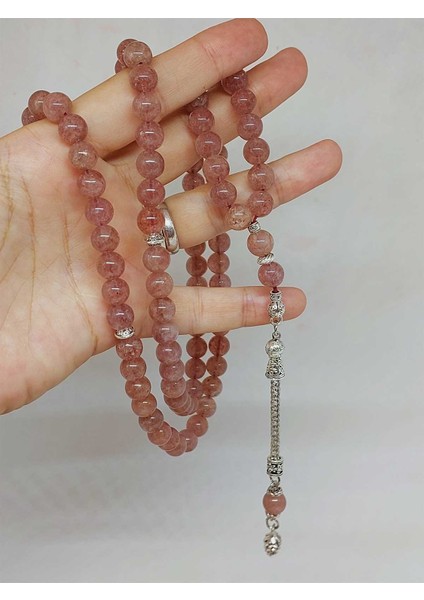 Çilek Kuvars Taşı 99LUK Tesbih 8mm (9778) indirimleri