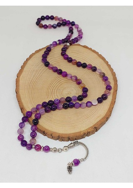 Akik Taşı Mor Renk 99LUK Tesbih 8mm (7777) fırsatları