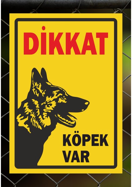 Dikkkat Köpek Var 24 x 34 cm Pvc Tabela Levha