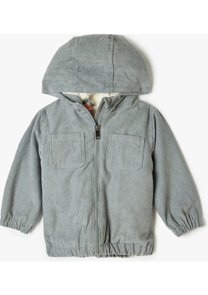 Kadife Kapşonlu Ceket Uzun Kollu Cepli Pamuklu fiyatları