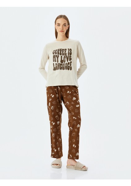 Baskılı Pamuklu 2'li Pijama Takımı