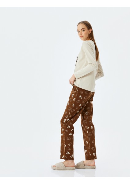 Baskılı Pamuklu 2'li Pijama Takımı