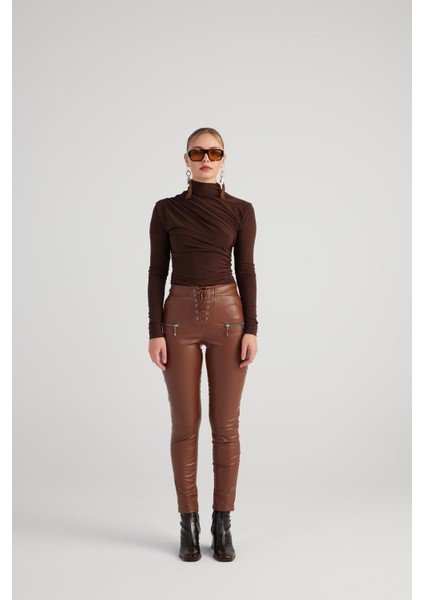 Gina Deri Pantolon Kahve