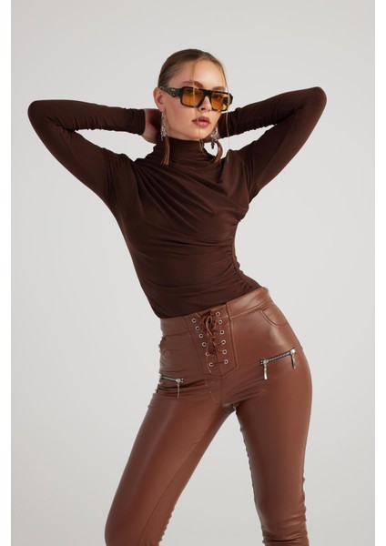 Gina Deri Pantolon Kahve fiyatları