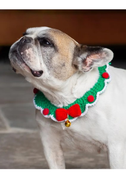 Köpek,kedi Tasması/boyunluk Yılbaşı Hediye Aksesuarı Evcil Hayvan Kolyesi Kırmızı Ayarlanabilir