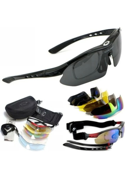 Polarized 5 Lensli Taktikal Gözlük / Tactical Gözlük / Sporcu Gözlüğü