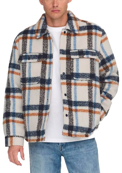 Onsgıo Lf Check Padded Bej Erkek Ceket 22030156