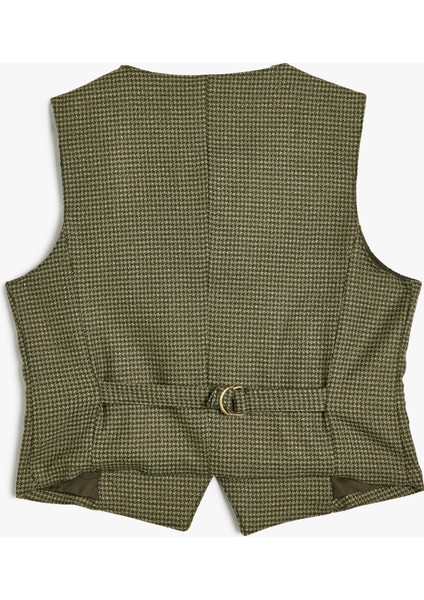 Yelek V Yaka Düğme ve Cep Detaylı Viskon Karışımlı fiyatları