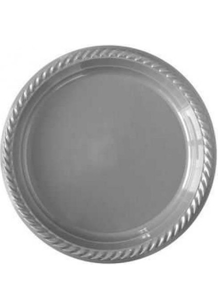 Gümüş Plastik Tabak 24'lü