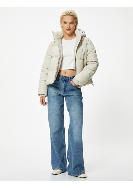 Kapüşonlu Şişme Mont Cepli Fermuarlı fiyatları