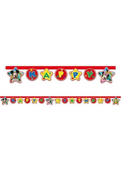 Mickey Playful Happy Birthday Harf Banner