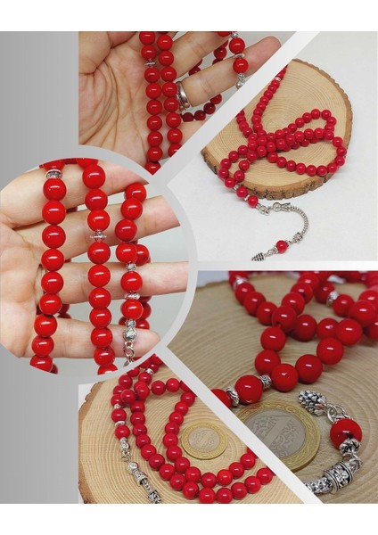 Mercan Taşı 99LUK Tesbih 8-9mm (Boyalıdır) (1911)