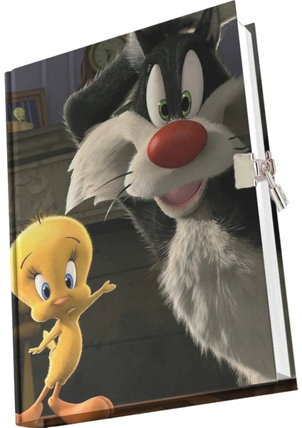 Yıldız Defter Sylvester & Tweety Karakter Baskılı Kilitli Hatıra Günlük Anı Defteri