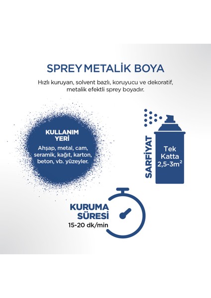 Sprey Boya Metalik Mavi 400 ml 355