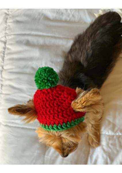 Köpek,kedi Şapkası Yılbaşı Hediye Aksesuarı Evcil Hayvan Şapkası Kırmızı Ölçüye Özel Üretim